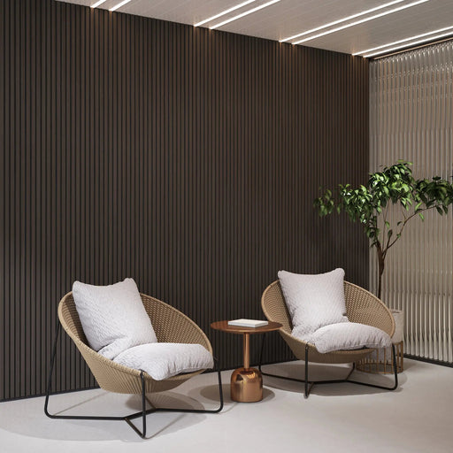 Luxury Smoked Walnut Acoustic Solid Wood Slat Wall Panels ( 2 Panels Per Box） - Sweatfully