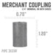 1/4 in. Black Merchant Coupling - Sweatfully