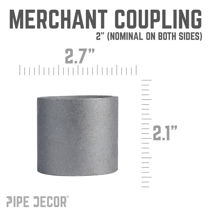 2 in. Black Merchant Coupling - Sweatfully