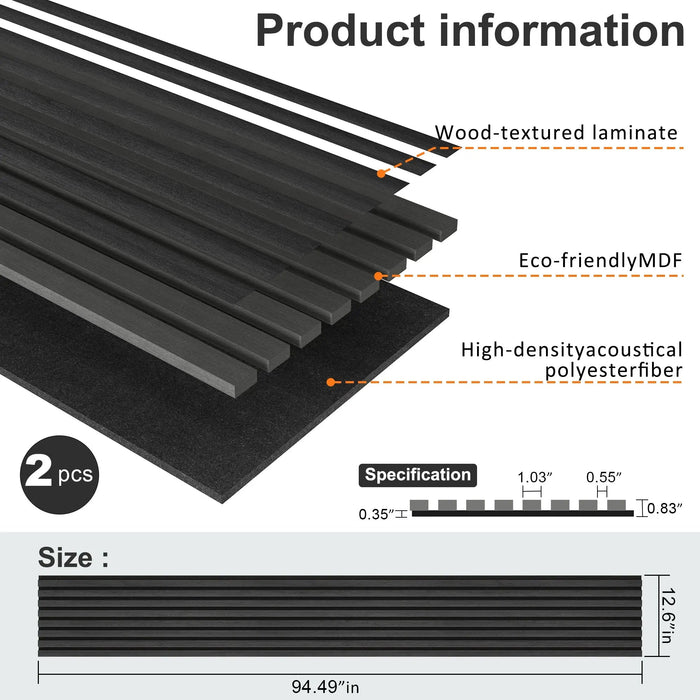 MDF Acoustic Slat Wood Wall Panels - Sweatfully