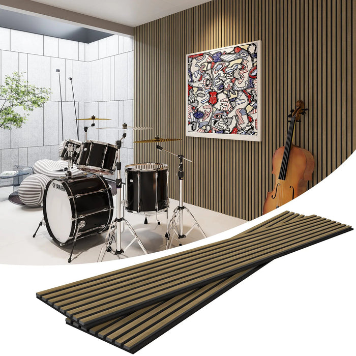 MDF Acoustic Slat Wood Wall Panels - Sweatfully
