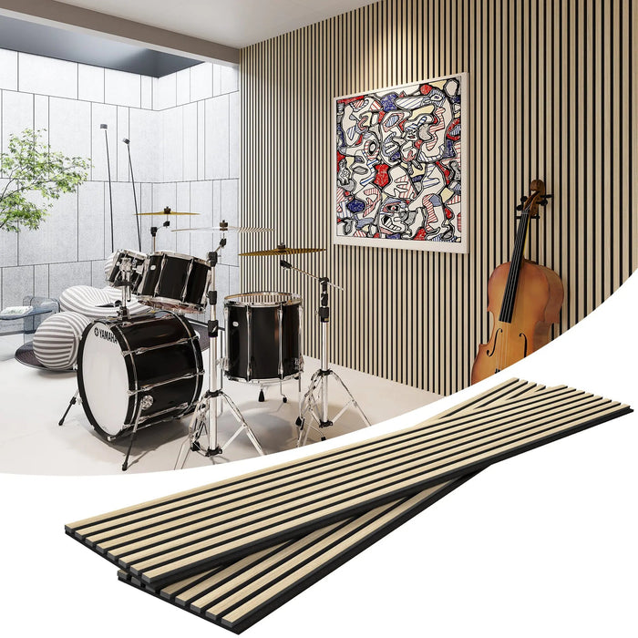 MDF Acoustic Slat Wood Wall Panels - Sweatfully