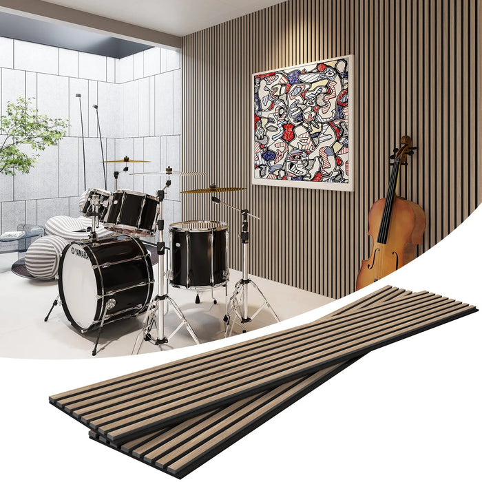 MDF Acoustic Slat Wood Wall Panels - Sweatfully