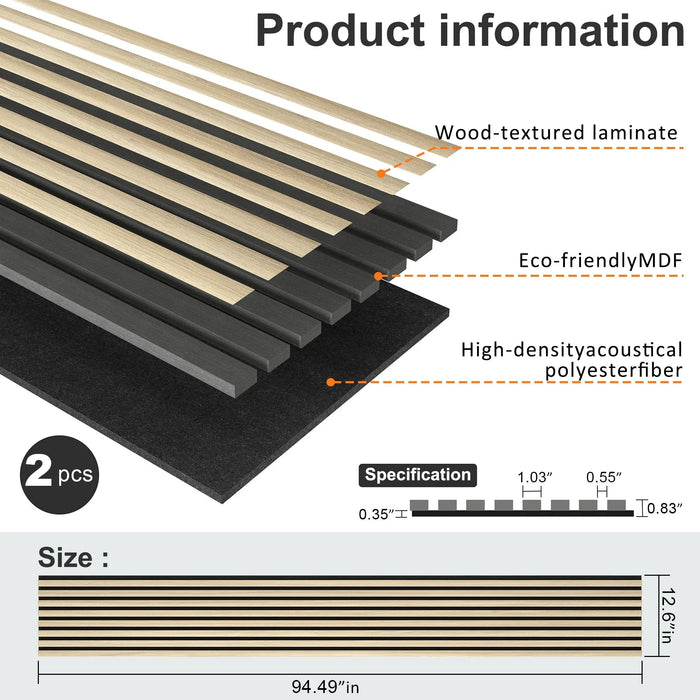 MDF Acoustic Slat Wood Wall Panels - Sweatfully
