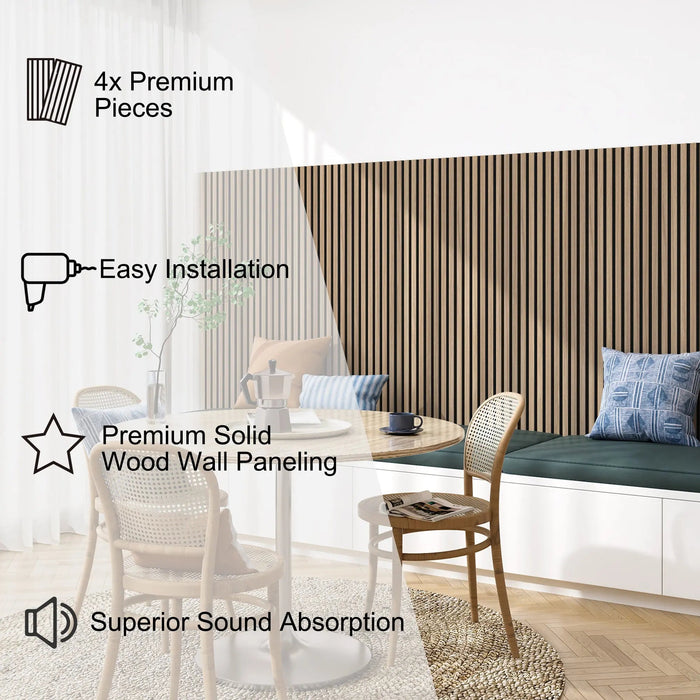 MDF Acoustic Slat Wood Wall Panels - Sweatfully