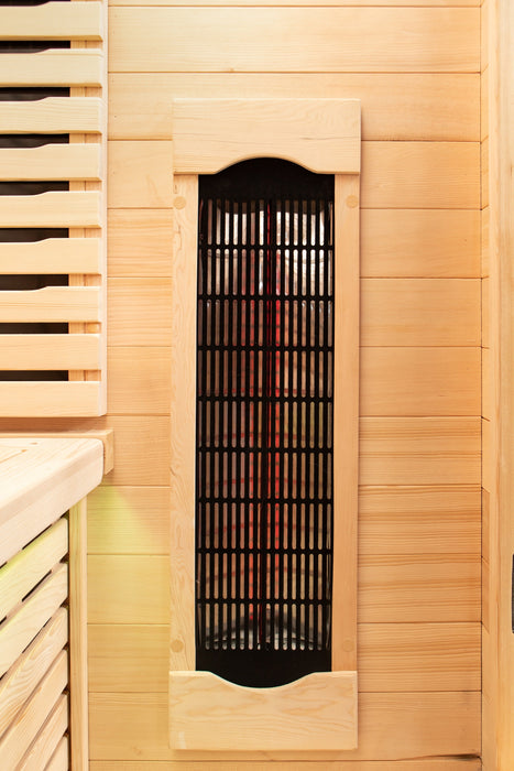 Peak Saunas Shasta 1-Person Indoor Full Spectrum Infrared Sauna with XL Medical-Grade Red Light Therapy & Smart WiFi App Control - Sweatfully