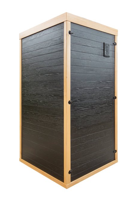 Peak Saunas Shasta 1-Person Indoor Full Spectrum Infrared Sauna with XL Medical-Grade Red Light Therapy & Smart WiFi App Control - Sweatfully