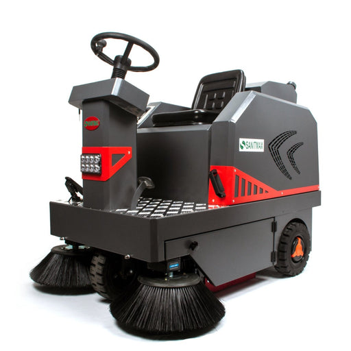SM1250 49" Ride-on Industrial Floor Sweeper,  26 Gal Dustbin, 69000 Sqft/h Efficiency - Sweatfully