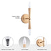 Mizu Mid-Century Modern Gold 2-Light Wall Sconce Light - Sweatfully