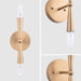 Mizu Mid-Century Modern Gold 2-Light Wall Sconce Light - Sweatfully