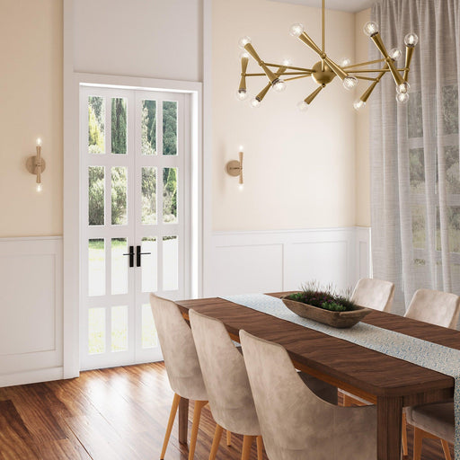 Mizu Mid-Century Modern Gold 2-Light Wall Sconce Light - Sweatfully