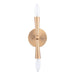 Mizu Mid-Century Modern Gold 2-Light Wall Sconce Light - Sweatfully