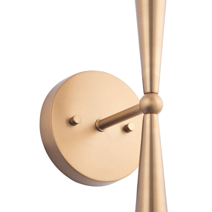 Mizu Mid-Century Modern Gold 2-Light Wall Sconce Light - Sweatfully