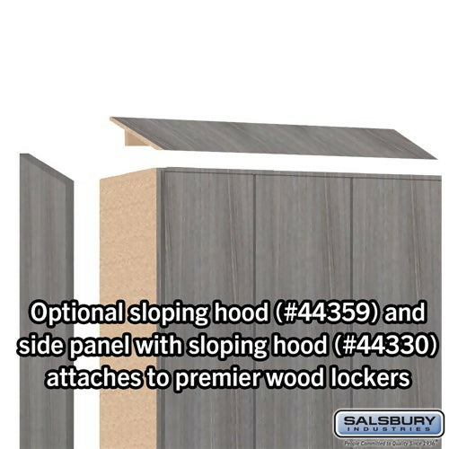 Salsbury Sloping Hood - for 12 Inches Wide - 15 Inch Deep Premier Wood Locker - 3 Wide - Skyline Walnut - Sweatfully