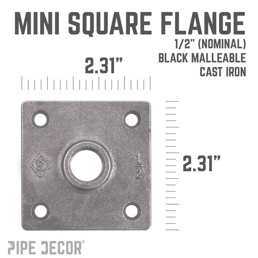 1/2 in. Black Square Mini Flange - Sweatfully