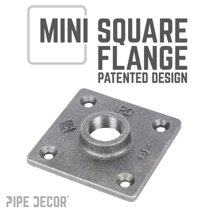 1/2 in. Black Square Mini Flange - Sweatfully