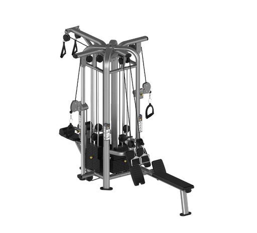 4 Stack Megatron Deluxe Jungle Gym - Muscle D Fitness - Commercial Lat Pull, Low Row, Adj. Hi/Low Pulleys - Sweatfully