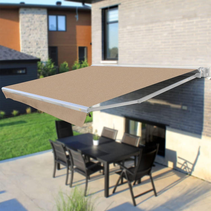 Multiple Awnings Brasilia Europa Premium Outdoor Electric Retractable Sun Shade Awning With White Frame (SAK63824) - Sweatfully