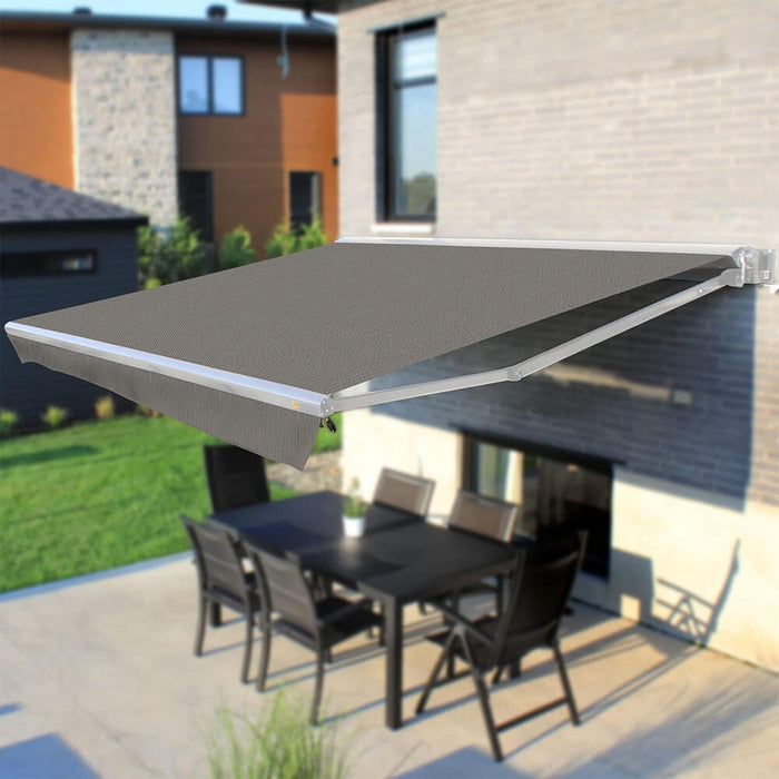Multiple Awnings Brasilia Europa Premium Outdoor Electric Retractable Sun Shade Awning With White Frame (SAK63824) - Sweatfully