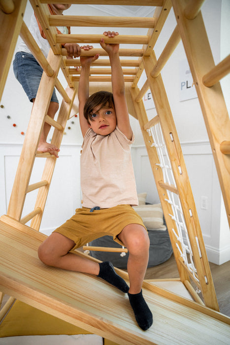Magnolia Cocomelon 7-in-1 Wooden Indoor Playset – Montessori Climber for Toddlers - Sweatfully