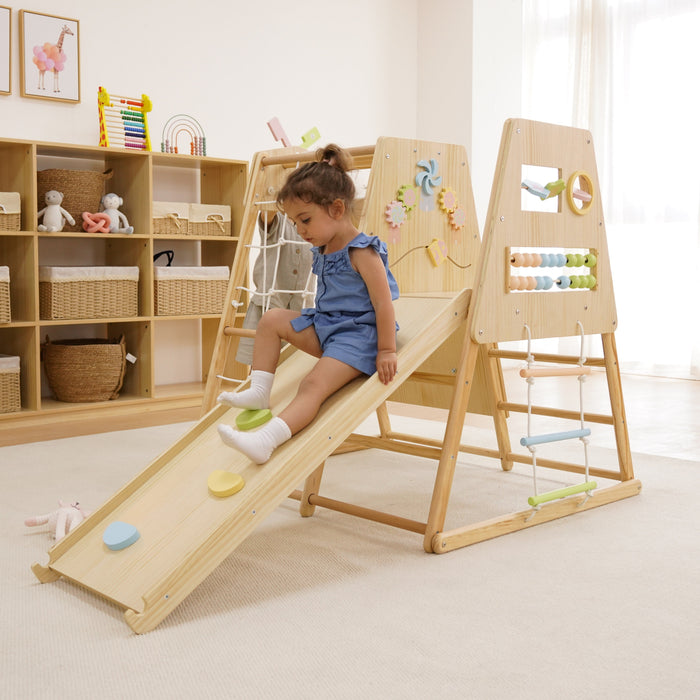 Avenlur Cherry 5-in-1 Wooden Indoor Climber – Montessori Play Gym for Toddlers & Kids - Sweatfully