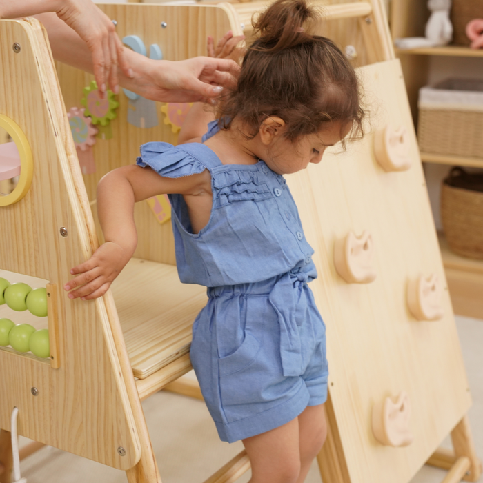Avenlur Cherry 5-in-1 Wooden Indoor Climber – Montessori Play Gym for Toddlers & Kids - Sweatfully