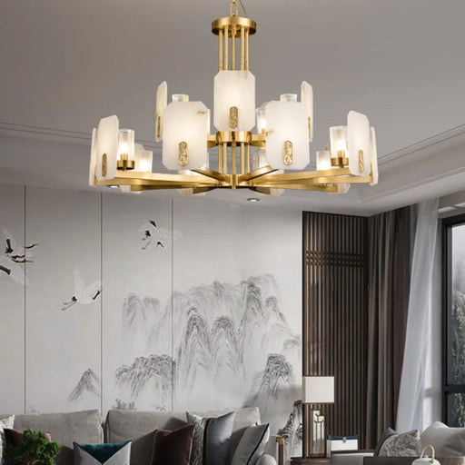 Marble Chandelier Copper Luxury - Sweatfully