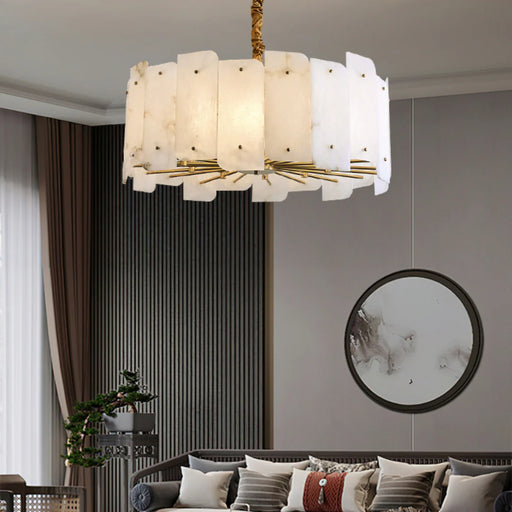 Alabaster Lorry Round Chandelier - Sweatfully