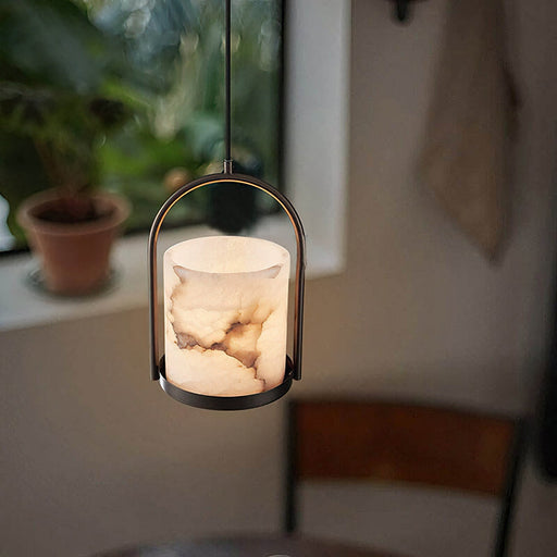 Marble Cylinder Pendant Light - Sweatfully
