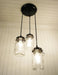 Mason Jar Chandelier Pendant Light Trio - Sweatfully