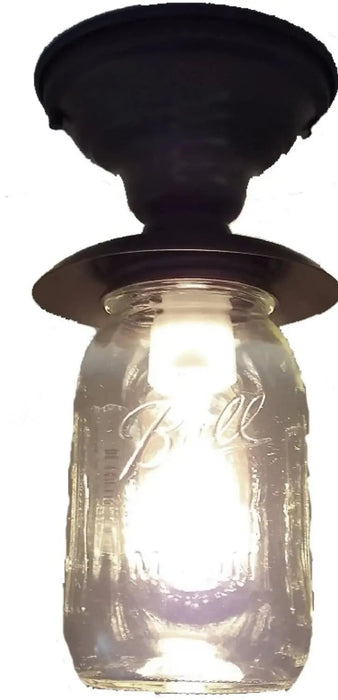Mason Jar Exterior Outdoor Porch Farmhouse Ceiling Light Fixture - Sweatfully