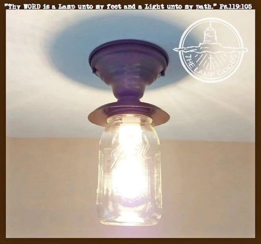 Mason Jar Exterior Outdoor Porch Farmhouse Ceiling Light Fixture - Sweatfully