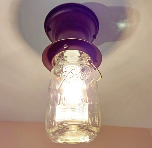 Mason Jar Outdoor Exterior Porch Ceiling Light with Vintage Jar - Sweatfully