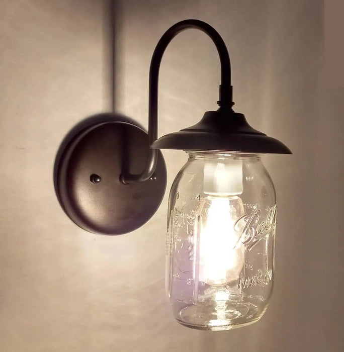 Mason Jar Outdoor Exterior Porch Wall SCONCE Light - Sweatfully
