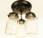 Mason Jar Vintage Light Fixture - Quart Chain Trio - Sweatfully