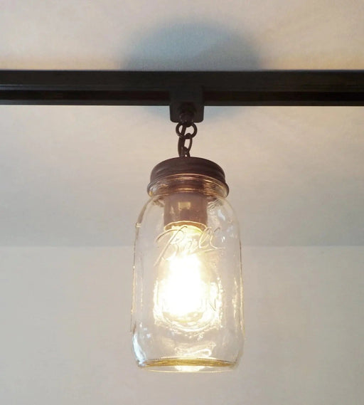 Mason Jar TRACK LIGHTING New Quart Single - Sweatfully