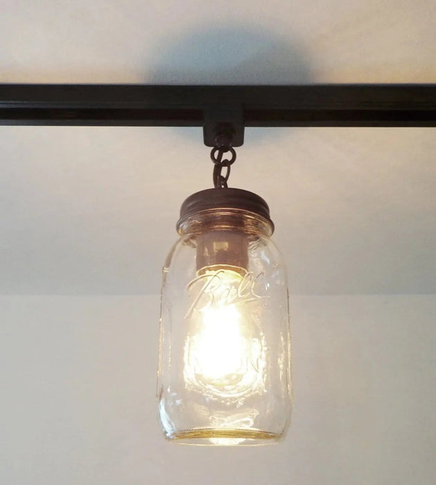 Mason Jar TRACK LIGHTING New Quart Single - Sweatfully