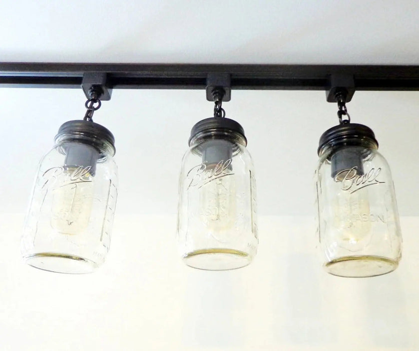 Mason Jar TRACK LIGHTING New Quart Single - Sweatfully