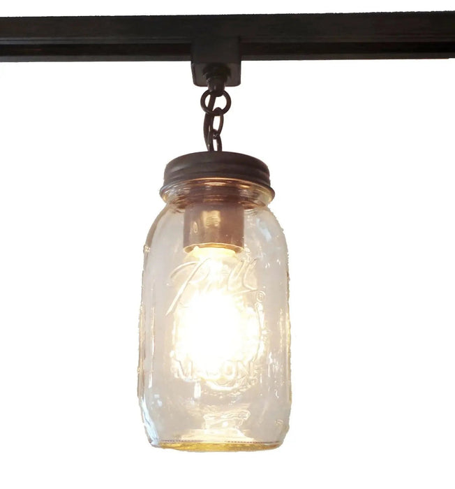 Mason Jar TRACK LIGHTING New Quarts Chain Trio - Sweatfully