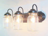 Rustic Vintage Mason Jar BATHROOM Light Trio - Sweatfully