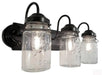 Rustic Vintage Mason Jar BATHROOM Light Trio - Sweatfully