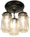 Mason Jar Vintage Light Fixture - Quart Chain Trio - Sweatfully