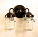 Mason Jar WALL LIGHT Double Sconce - Sweatfully