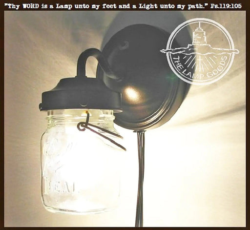 PLUG IN Mason Jar Wall Light - Sweatfully