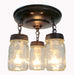 Mason Jar LIGHT FIXTURE New PINT Chain Trio - Sweatfully
