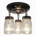 Mason Jar LIGHT FIXTURE New PINT Chain Trio - Sweatfully
