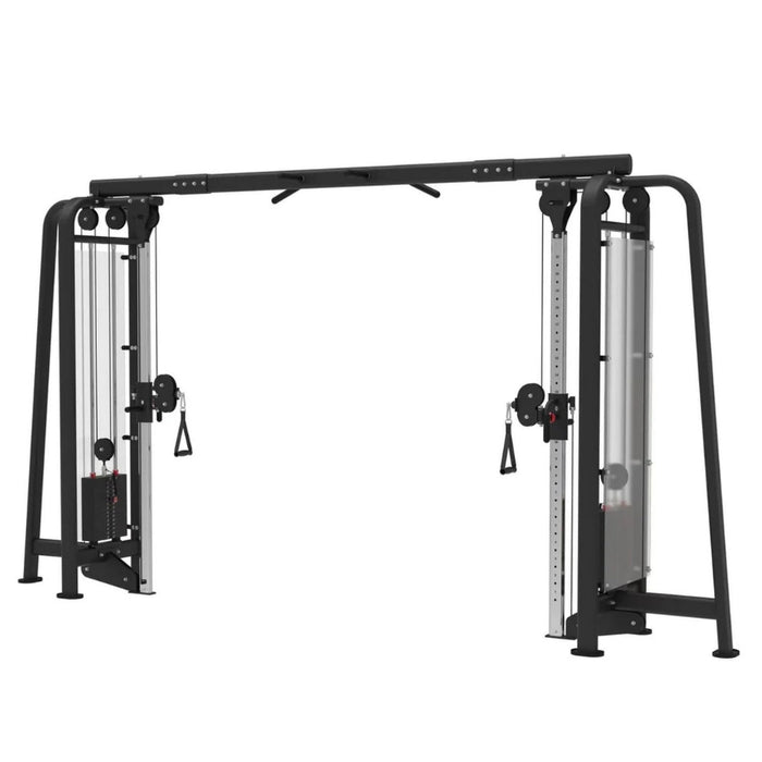 Megatron Standard Cable Crossover - Muscle D Fitness - Selectorized Weight Adjustment - Angled Chin Bar - Adjustable Columns - Sweatfully