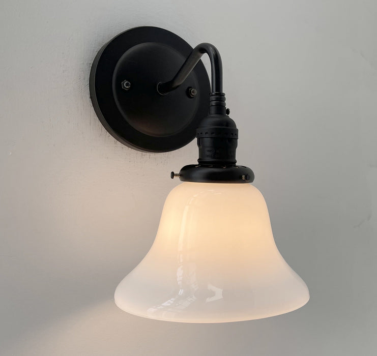 Antique 1930's Milk Glass Wall SCONCE Lighting - Sweatfully