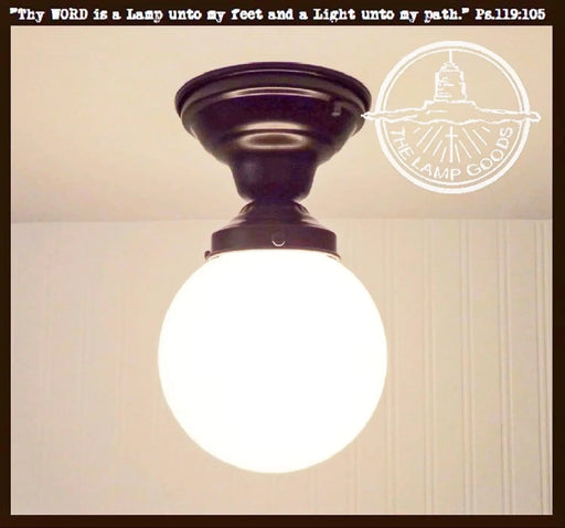 Modern Milk Glass GLOBE Ceiling Light - Sweatfully