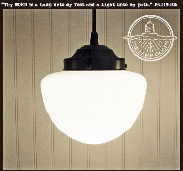 Schoolhouse Pendant LIGHT of Replica Mushroom Globe - Sweatfully